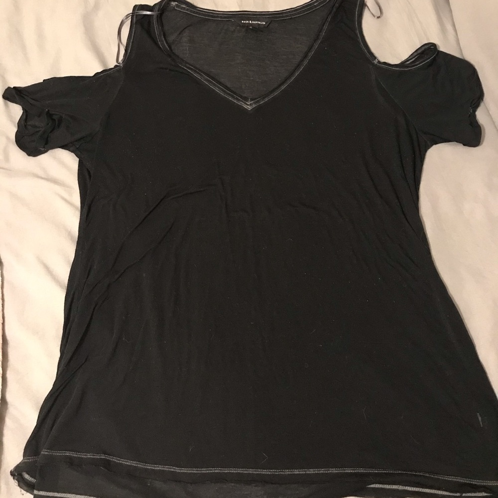 Rock and Republic sheer cold shoulder top